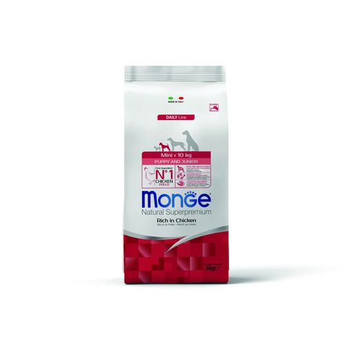 מונג'  - מזון יבש לגורים מגזע קטן  - עוף - 3 ק