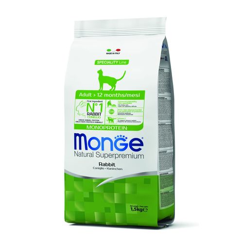 מונג' - מזון יבש לחתולים בוגרים - ארנבת - 1.5 ק