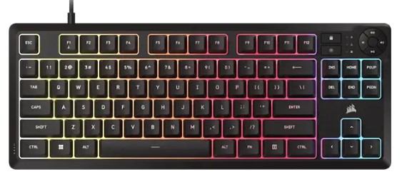 מקלדת גיימינג חוטית Corsair K55 CORE TKL RGB