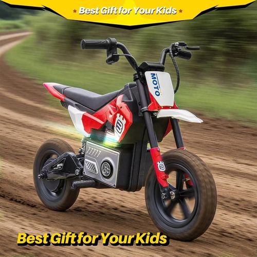 אופנוע מוטוקרוס ממונע חשמלי לילדים 36V בעיצוב שטח מקצועי - שחור/לבן