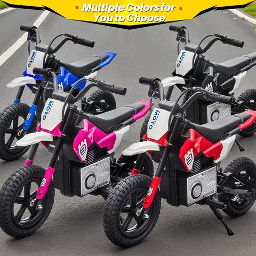 אופנוע מוטוקרוס ממונע חשמלי לילדים 36V בעיצוב שטח מקצועי - שחור/לבן