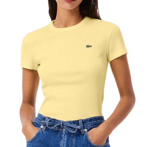 חולצה LACOSTE מידות XS-XL לנשים בגוון צהוב