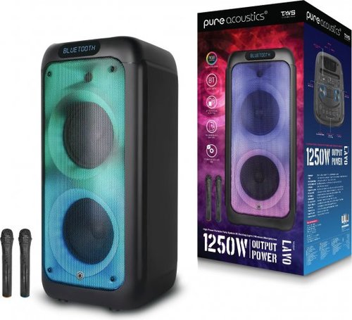 בידורית Bluetooth דגם LAVO עם 2 מיקרופונים אלחוטיים מבית Pure Acoustics