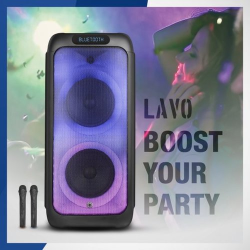 בידורית Bluetooth דגם LAVO עם 2 מיקרופונים אלחוטיים מבית Pure Acoustics
