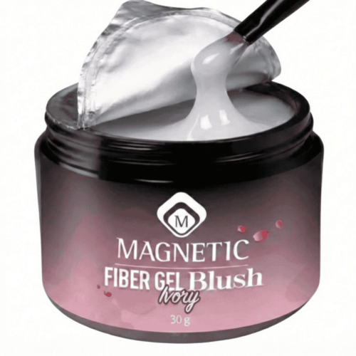 ג'ל בניה פייבר לבן חלבי חצי שקוף 30 גר' מגנטיק  Fiber Gel Blush Ivory  