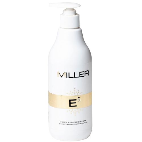 שמפו ללא מלחים MILLER E5 מועשר בקרטין מסדרת גולד מילר 500 מ