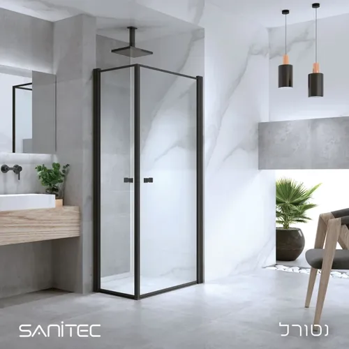 מקלחון פינתי נטורל סניטק מידה 34-92 שחור