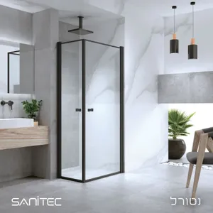 מקלחון פינתי נטורל סניטק מידה 34-92 שחור