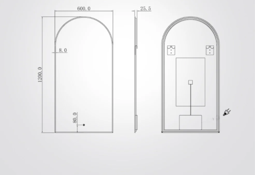 28W CCT מראת קיר קשת עם תאורת LED
