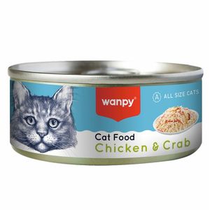 ונפי שימורי חתול מעדן חתיכות עוף וסרטן בג