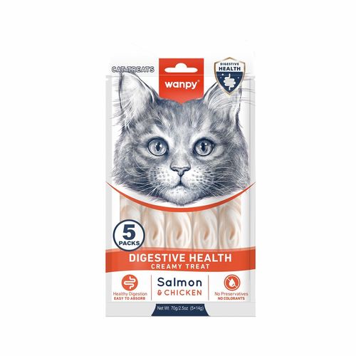 ונפי קרם ליקוק לחתול בטעם סלמון ועוף לתמיכה במערכת העיכול, 70 גר'ונפי קרם ליקוק לחתול בטעם סלמון ועוף לתמיכה במערכת העיכול, 70 גר'