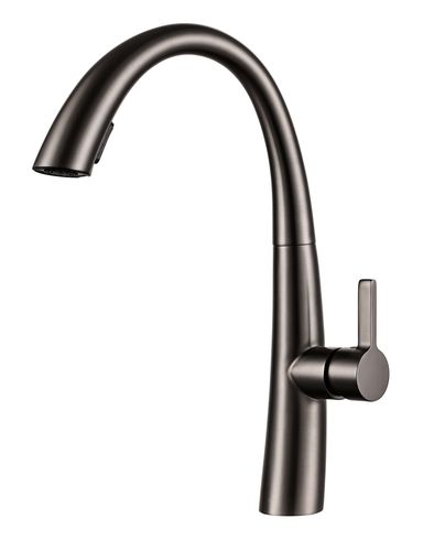 ברז מטבח נשלף WAVE אפור מטאלי AQUILA PREMIUM
