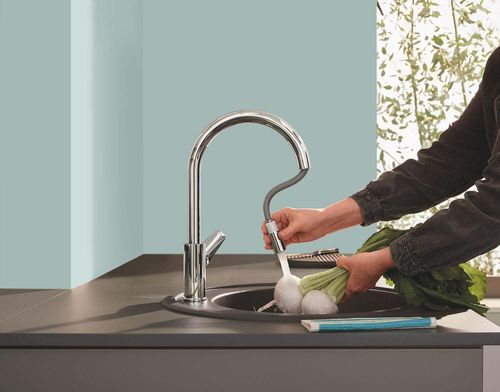 ברז מטבח נשלף BauEdge כרום ניקל GROHE