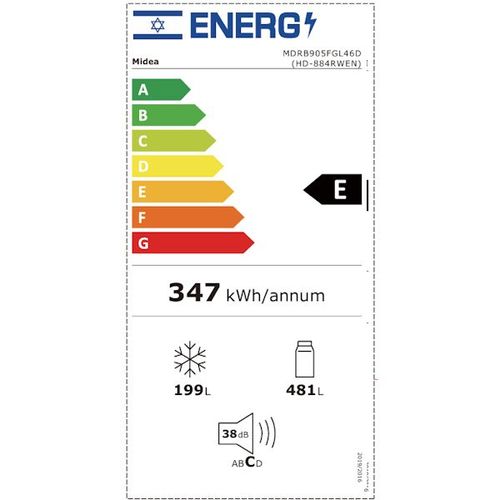 מקרר מקפיא תחתון MDRB905FGL45D Midea