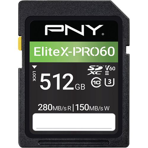 כרטיס זיכרון PNY 512GB EliteX-PRO60 UHS-II SDXC