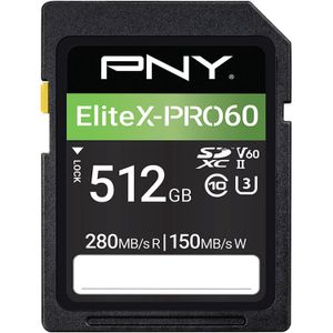 כרטיס זיכרון PNY 512GB EliteX-PRO60 UHS-II SDXC