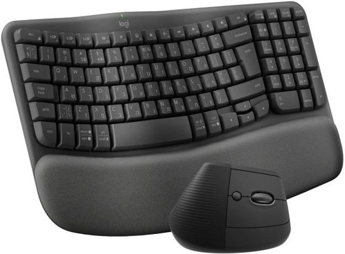 מארז מקלדת ועכבר אלחוטי עברית/אנגלית Logitech Wave Keys and Lift Combo
