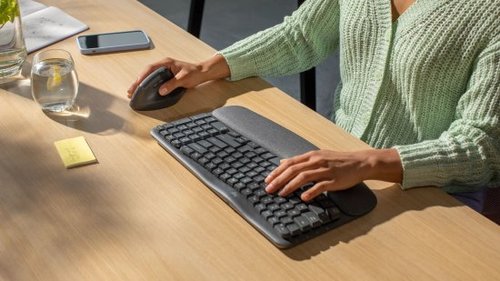 מארז מקלדת ועכבר אלחוטי עברית/אנגלית Logitech Wave Keys and Lift Combo