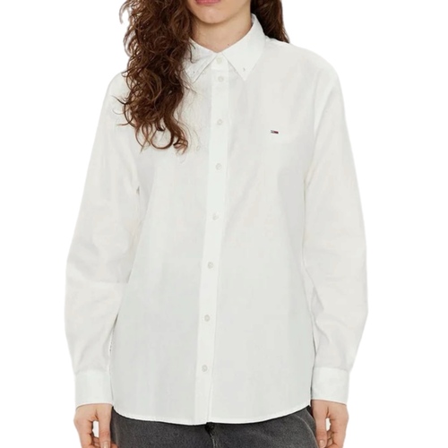 חולצה מכופתרת TOMMY JEANS מידות XS-XL לנשים בגוון לבן