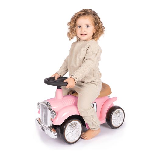 בימבה Class VI רטרו בעיצוב וינטג' עם גלגלי EVA שקטים, צופר ותא אחסון - ורוד בייבי
