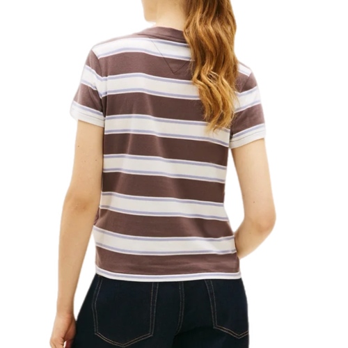 חולצה TOMMY JEANS מידות XS-XL לנשים בדוגמת פסים חומים