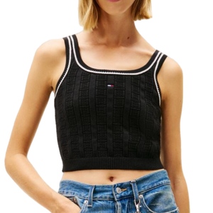 גופיה TOMMY JEANS מידות XS-XL לנשים בגוון שחור סרוג