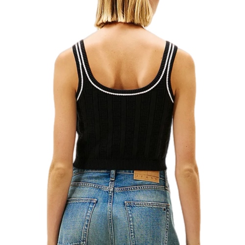 גופיה TOMMY JEANS מידות XS-XL לנשים בגוון שחור סרוג