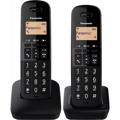 טלפון אלחוטי Panasonic KXTGB612 פנסוניק (2 שלוחות) שחור