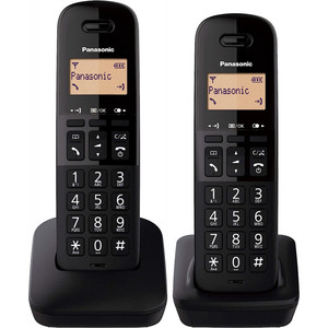 טלפון אלחוטי Panasonic KXTGB612 פנסוניק (2 שלוחות) שחור