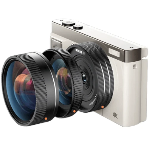 מצלמה קומפקטית בעברית עם מסך מתכוונן Flash Pro Max - לבן