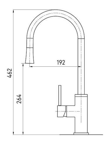 ברז מטבח נשלף גבוה BELL כרום ניקל AQUILA