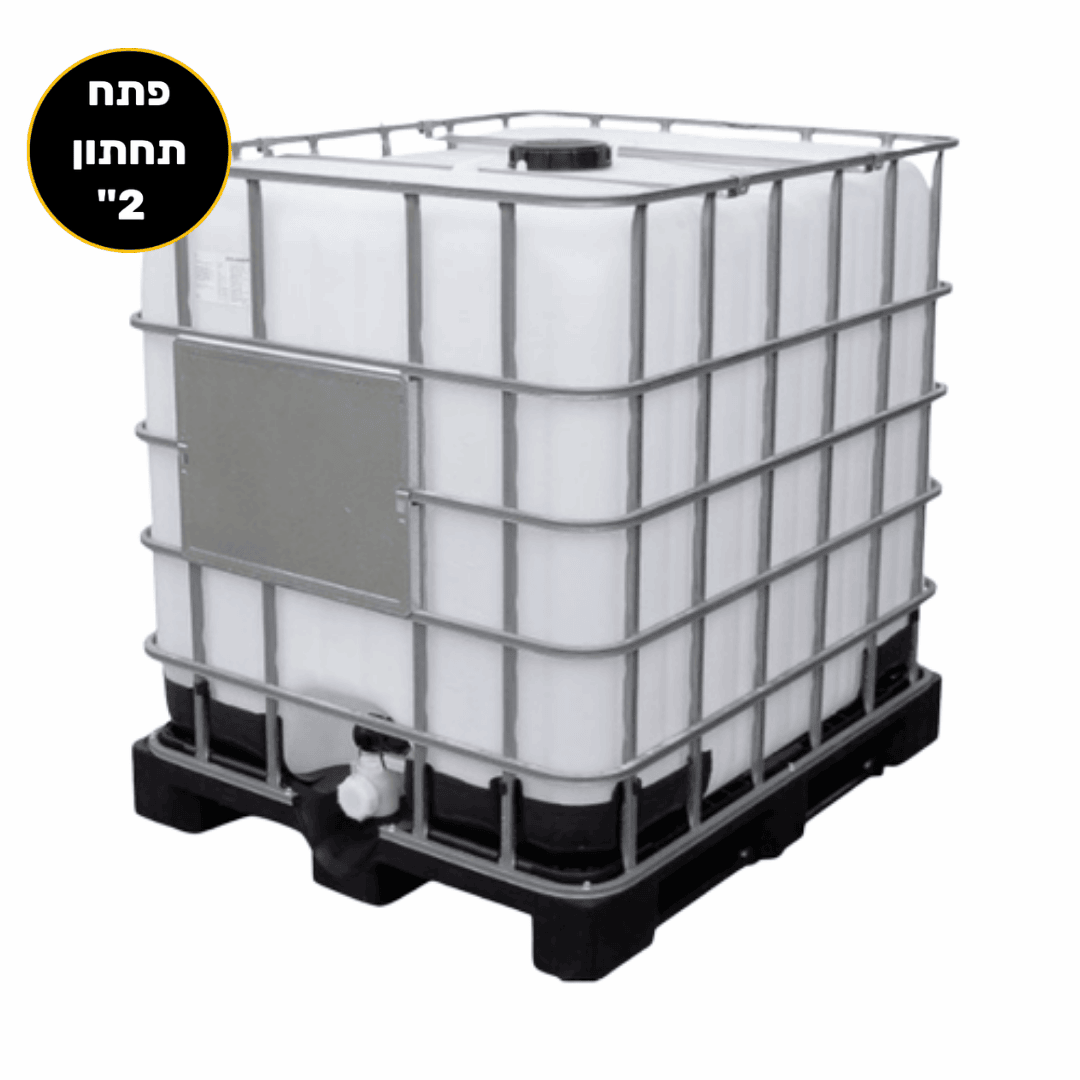 מיכל 1000 ליטר (קוביית IBC) חדש-מאושר מזון - 2 צול מיכל מים 120*100*h115