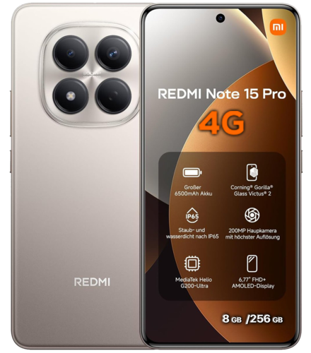 טלפון סלולרי Xiaomi Redmi Note 15 Pro 4G 256GB 8GB RAM 