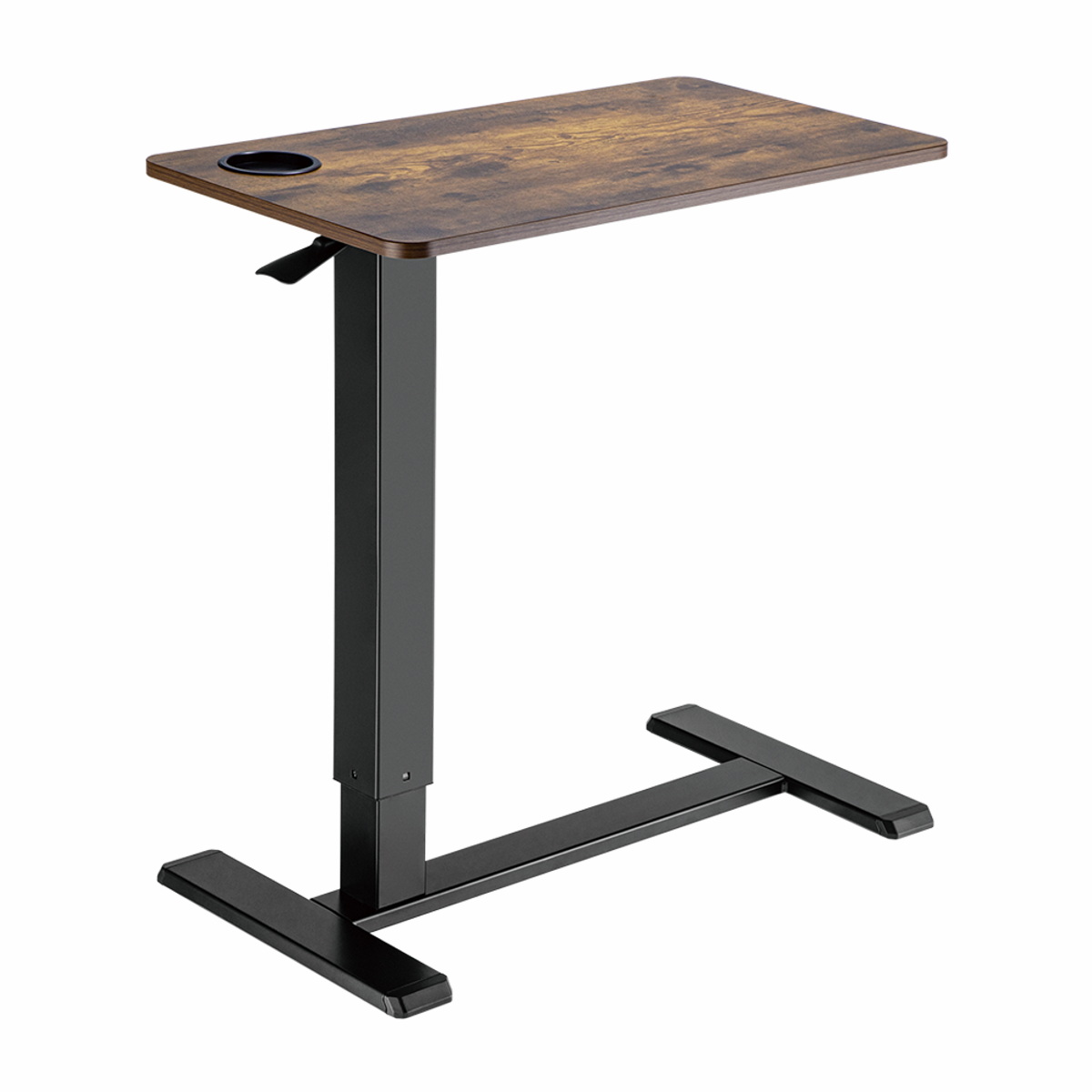 שולחן צד מתכוונן ללפטופ ארגונומי לעמידה וישיבה פנאומטי עם גלגלים נסתרים Lumi Brateck FMT02-2 שולחן סטנד אישי למחשב נייד הידראולי