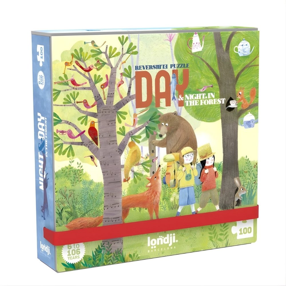 פאזל כיס דו צדדי - יום ולילה ביער (100 חלקים מיקרו) - Londji