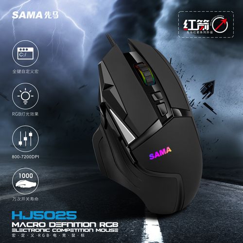 עכבר גיימינג חוטי מקצועי SAMA HJ5025