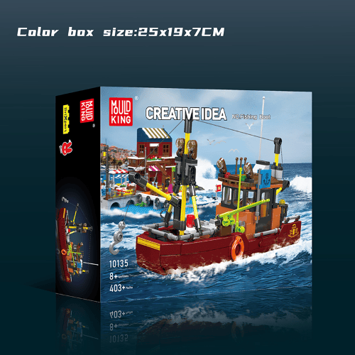 דגם הרכבה ספינת דייג Mould King 10135 Fishing Boat