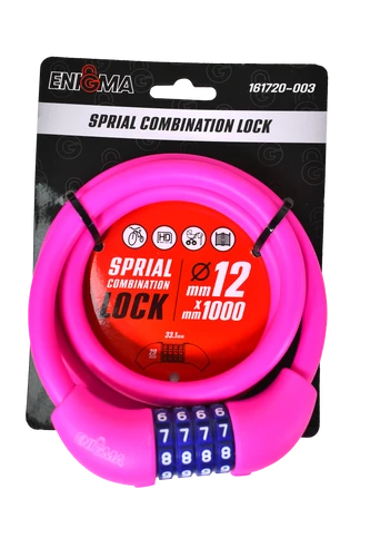 מנעול כבל קומבינציה ורוד 4 ספרות 161720-003