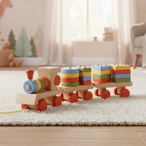 רכבת משיכה מונטסורית מעץ  BUBU