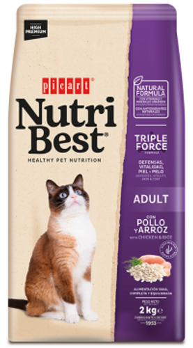 מזון לחתולים Nutri Best Adult עוף ואורז 2 ק