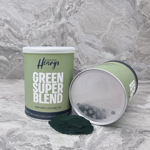 תוסף תזונה Green Super Blend קייל ספירולינה ואלפאאלפא הנריס