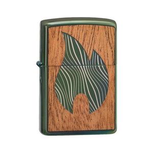 מצית זיפו להבה ירוקה מהגוני WOODCHUCK - ZIPPO