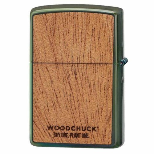 מצית זיפו להבה ירוקה מהגוני WOODCHUCK - ZIPPO