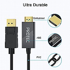 כבל מתאם  Protec  DM137 HDMI TO DisplayPort (DP) 