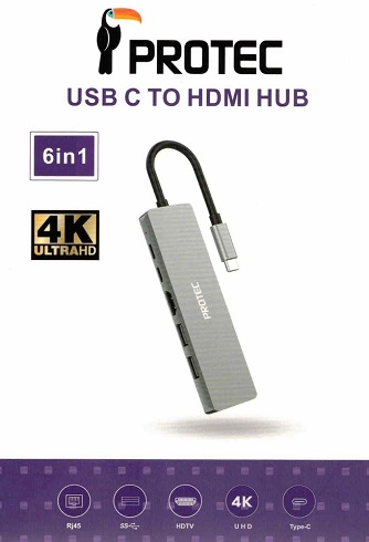 מולטיפורט ( תחנת עגינה ) PROTEC DM189 6 in 1 Multiport  