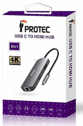 תחנת עגינה 9 ב-1 חיבור  Protec  DM187   Type-c
