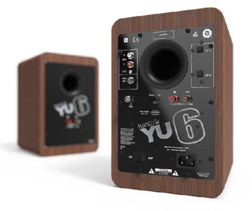 זוג רמקולים מוגברים Kanto YU6 Walnut 