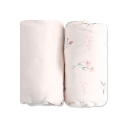 זוג סדינים לעריסה 60*90 סמ - ליין Wonderland - ורוד בהיר - Light Pink