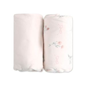 זוג סדינים לעריסה 60*90 סמ - ליין Wonderland - ורוד בהיר - Light Pink