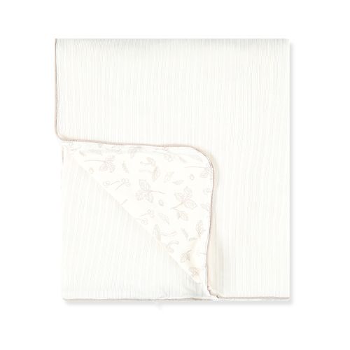 שמיכת קטנה עם מילוי- Forest Mist - שמנת מודפס - Cream Print